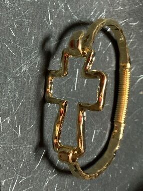 Gold Cross Motif Women’s Bracelet - Elegant Religious Statement